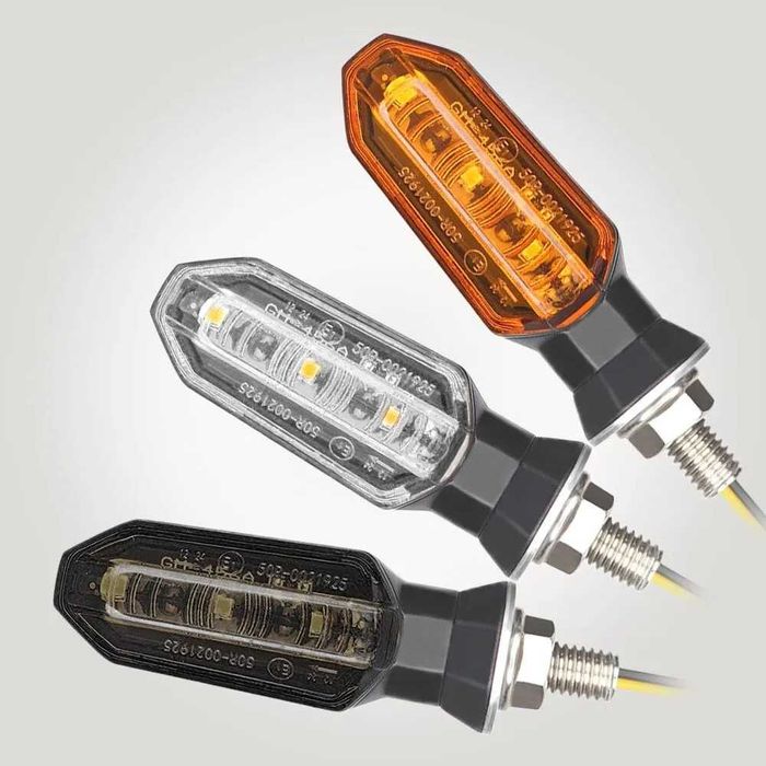 Par de Piscas LED Roscados Dinâmicos p/ Moto - Indicadores Sequenciais