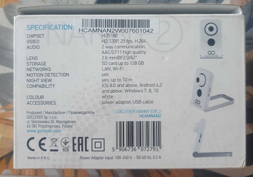 GOCLEVER NANNY EYE 2 HCAMNAN2 – Kamera IP Elektroniczna niania
