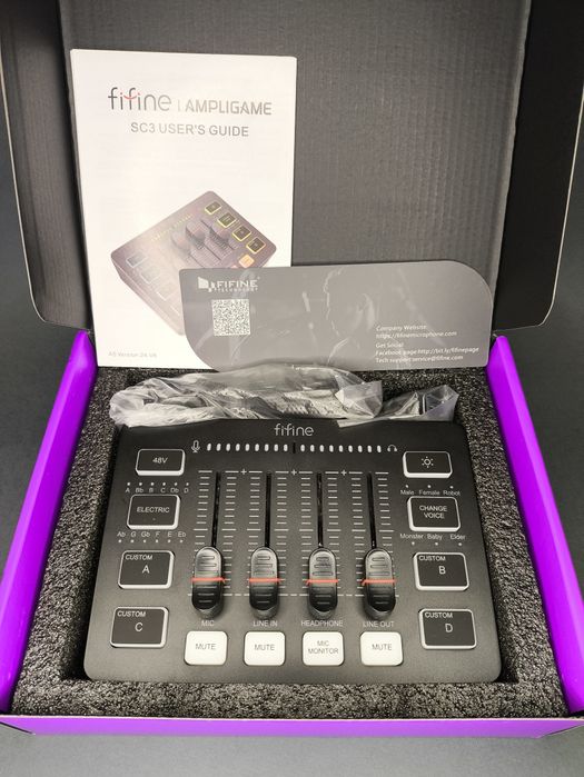 ‼️Fifine SC3 - Мікшер XLR, аудіоінтерфейс для стримів +гарантія 6 міс.