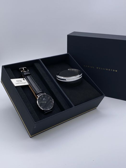 Zegarek damski Srebrny Daniel Wellington Zestaw bransoletka Prezent