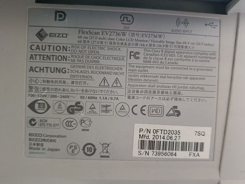 Pc monitor 27 cali