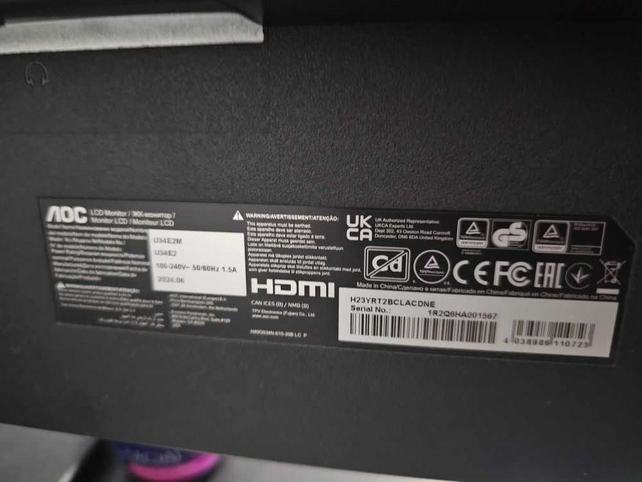 Monitor 34 polegadas QHD Led com fatura