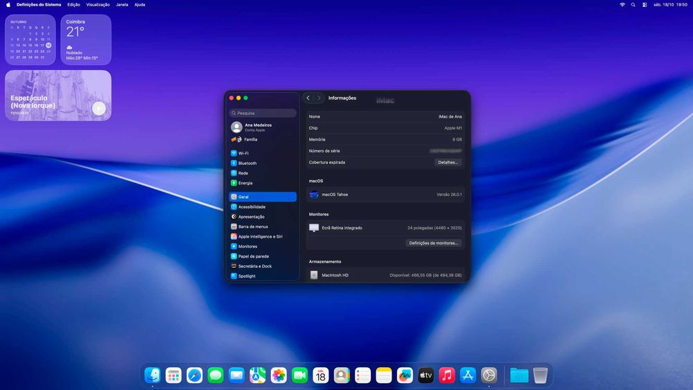 [COMO NOVO] iMac 24" 2021 M1 512GB 8GB RAM