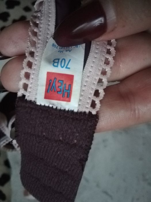 Nowy biustonosz 70B HEY! koronka fioletowy różowy