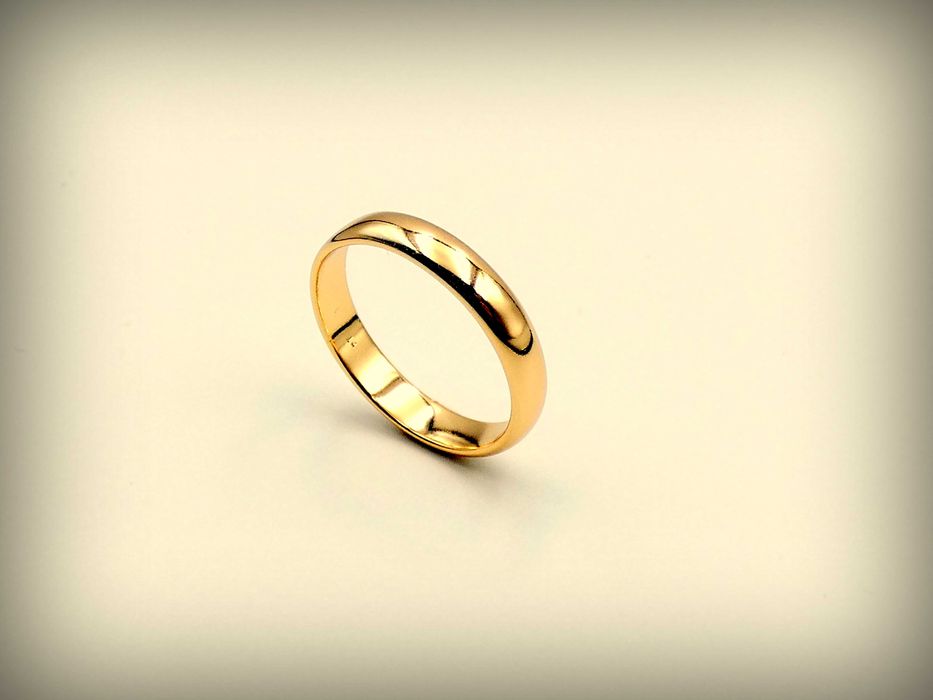 Złote obrączki 5 mm --- rozm. PL25 --- USA 11 - stal chirurgiczna