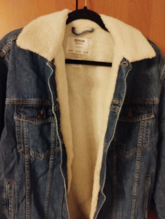 Kurtka jeansowa męska DENIM ocieplana kożuszek  rozm M 38 nowa