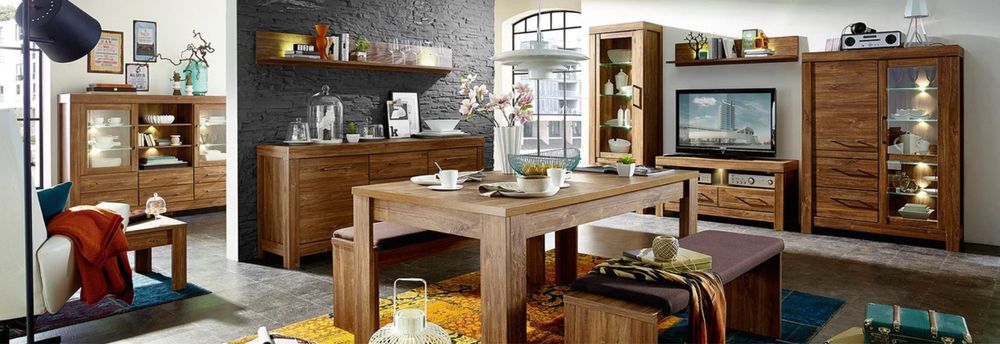 Zestaw mebli Black Red White kolekcja Gent stół krzesła witryna, RTV