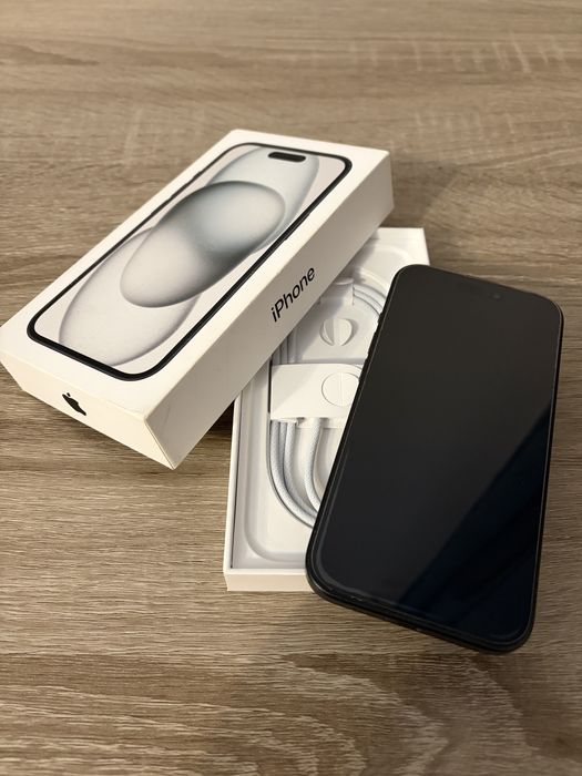 Apple iPhone 15 – Stan idealny, szkło od nowości, bateria 87%, pełen komplet