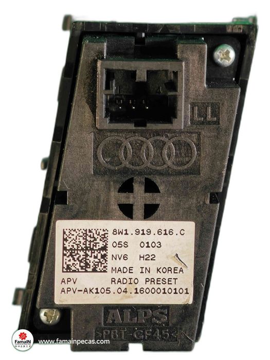 Comando / Botão / Interruptor Multifunções AUDI A4 B9 Avant