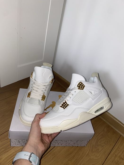 Air Jordan 4 White and Gold