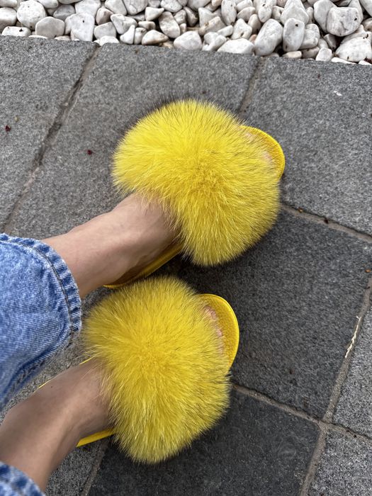 Тапки с мехом , тапулі з натуральним хутром