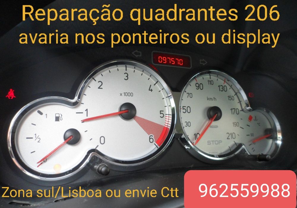 Quadrante peugeot 206, painel instrumentos 206
