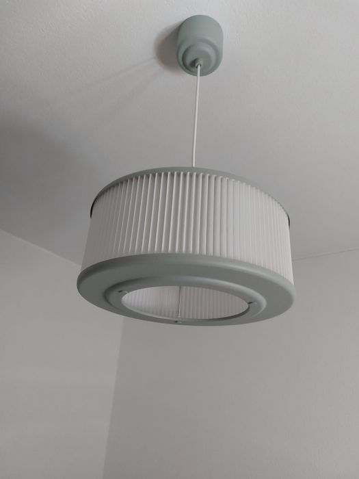 Candeeiro metal e película pelissada,  IKEA,  40x15, com suporte e lâmpada