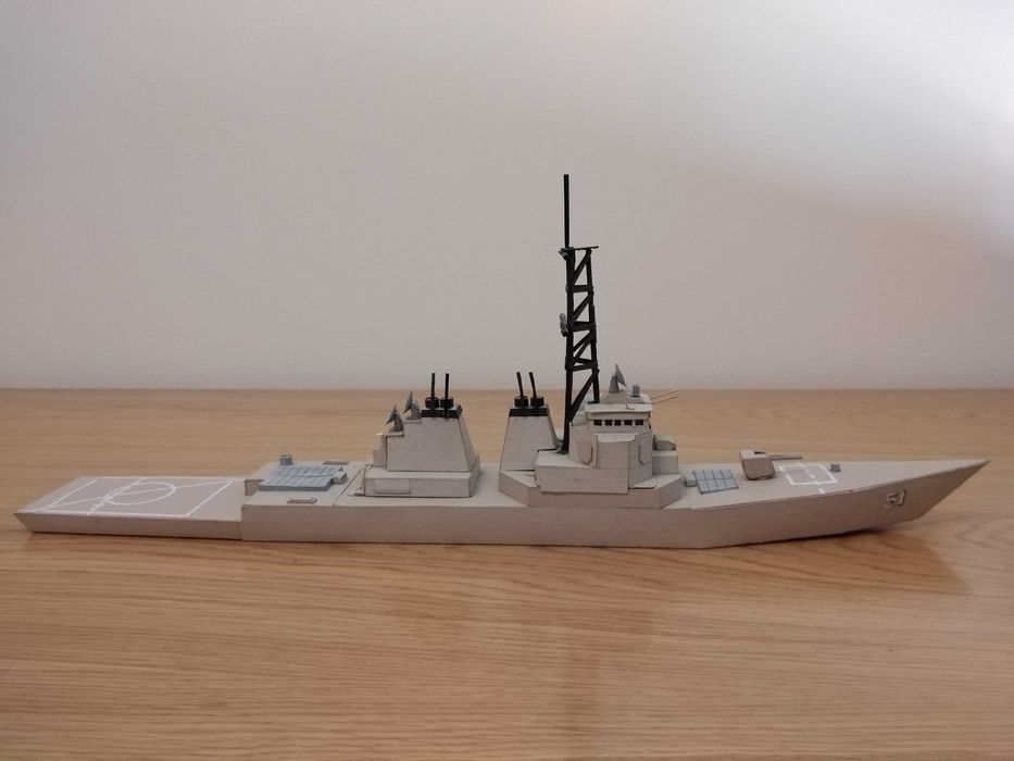 Barco de guerra em cartão