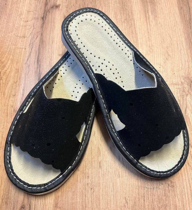 Kapcie damskie skorzane