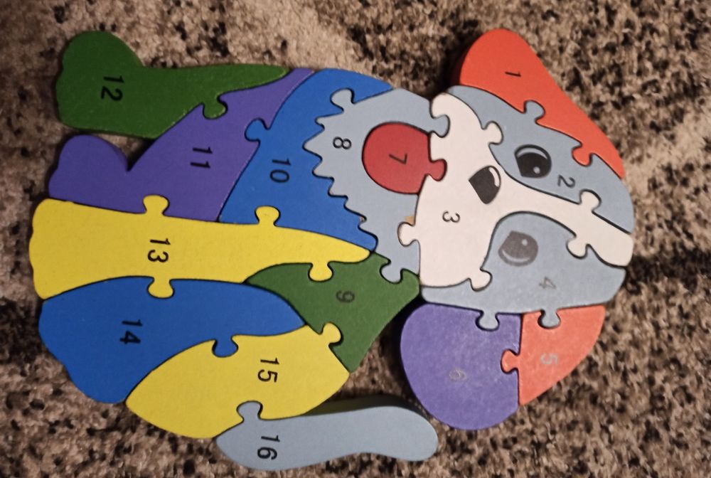 Komplet drewnianych puzzli 3 sztuki