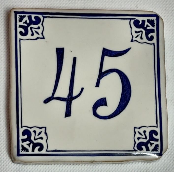 Número de porta azulejo