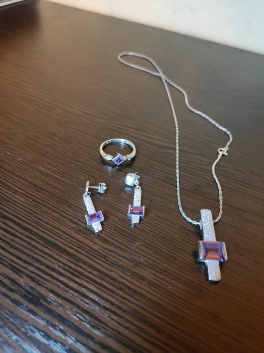 Серебряный набор с аметистом