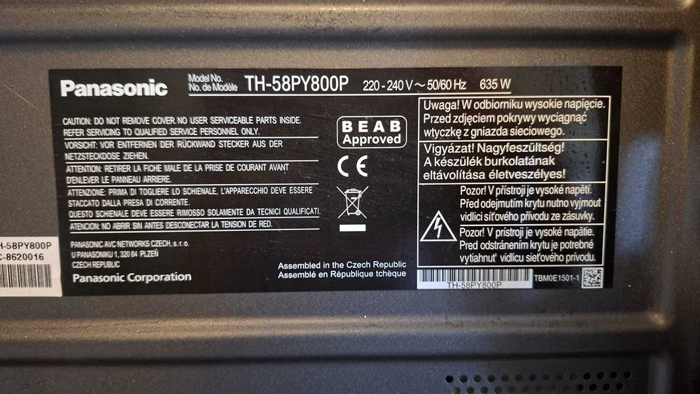 Panasonic VIERA TH-58PY800P, 58", Full HD, plazma, świetny stan