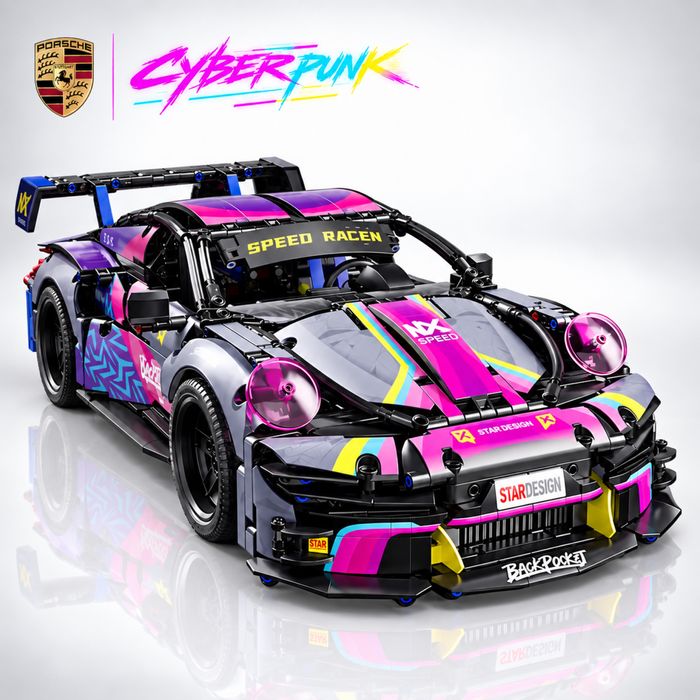 Конструктор Technic – Porsche 911 RSR Cyberpunk | 1611 деталей | сумісний з LEGO