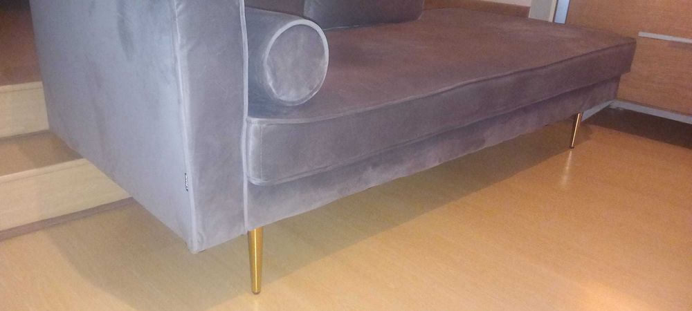 Sofá Chaise longue MIRAMAS Veludo Taupe