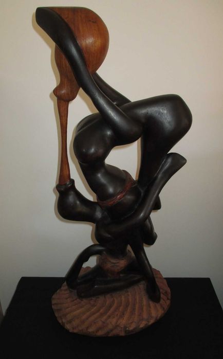 Tribal Craft Sculpture, African Art, Solid Wood, 80 cm