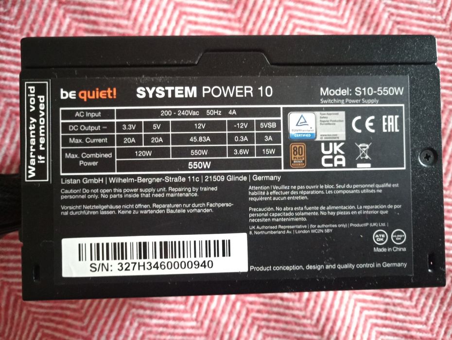 Be quiet! System power 10 550w