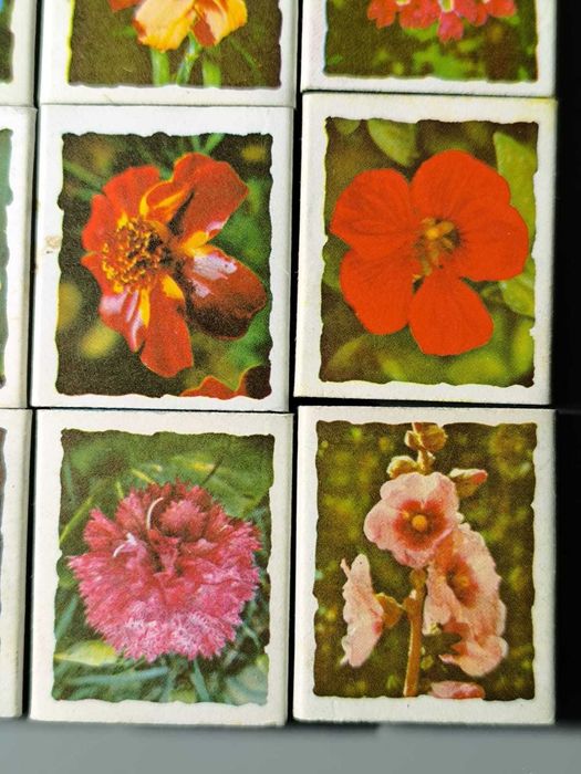 Coleção Fósforos Monte-Mar Grande Luxo "Flores" - Estado Impecável