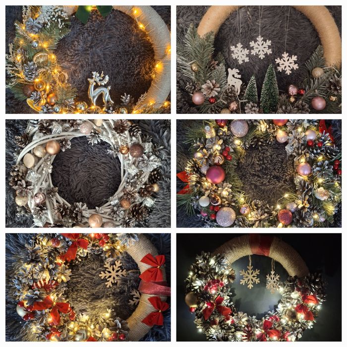 Duże świąteczne świecące Wianki