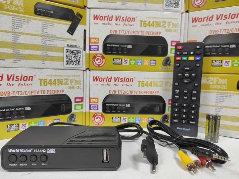 ‼️НОВА‼️Приставка Т2 ресивер тюнер World Vision T644M2 FM гарантія рік
