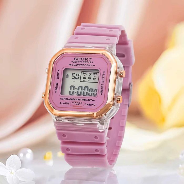 Relógio Digital Tipo Casio com Detalhes Premium