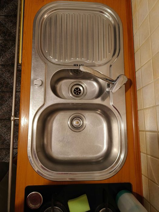 Zlewozmywak metalowy, srebrny