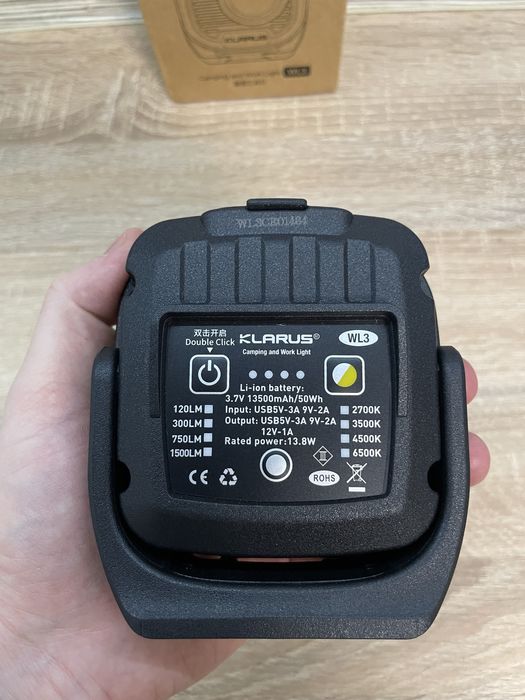 Klarus WL3 Кемпінговий Ліхтар COB 13500 mAh +PowerBank 1500 lumen