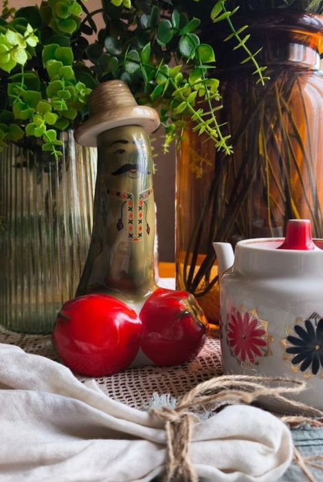 Статуэтка фигурка звери набор для вина майолика керамика посуда декор винтаж