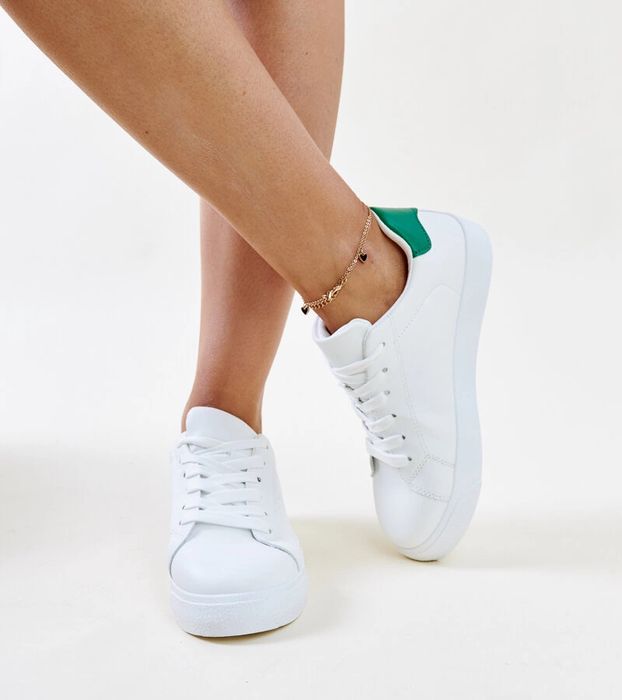 Biało-zielone sneakersy Akila