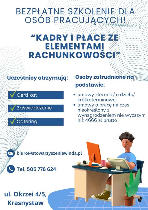 Szkolenie "Kadry i płace z elementami rachunkowości" Krasnystaw