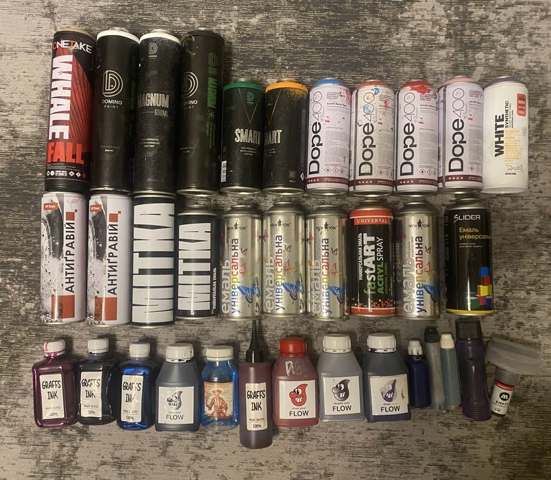 Продам фарбу, маркери, балончики, заправки для тегінгу і граффіті
