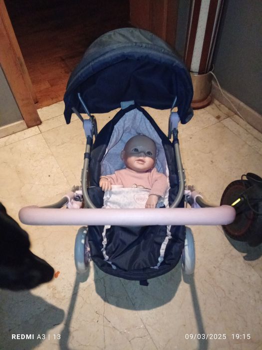 Carrinho de criança com boneca