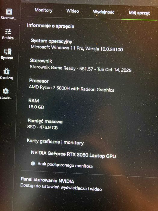 Lenovo Legion 5 15ACH6 RTX3050 AMD 5800h 16GB RAM 512GB SSD NVME