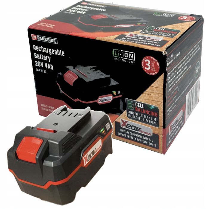 Akumulator bateria PARKSIDE 20V 4Ah X 20 V Team Nowa Gw Polecam