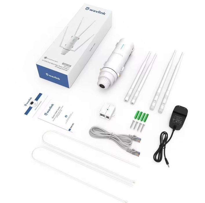 2.4/5G підсилювач WiFi до 500м, вуличний репітер роутер WAVLINK AC1200