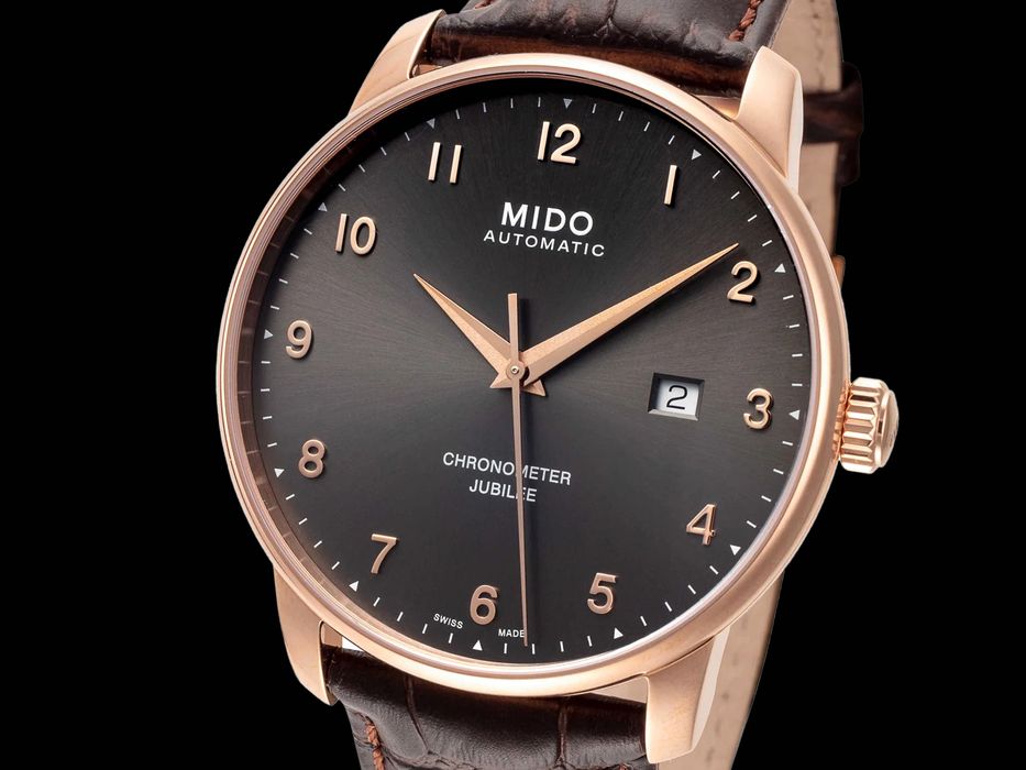 Годинник швейцарський Mido Baroncelli Jubilee 42 мм M037.608.36.062.00 Silicon Automatic Chronometer COSC Mido Caliber 80 Si - ETA C07.821 Swiss Made