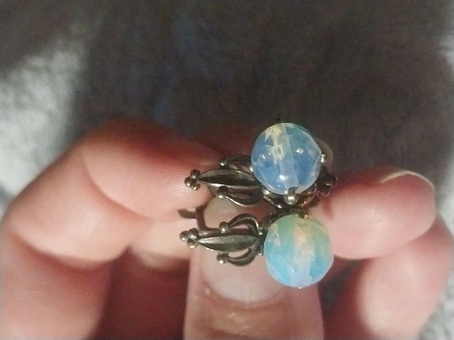 Серьги сережки женские с лунным камнем