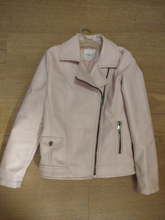 Рожева куртка косуха пальто тепле на флісі осіннє 134