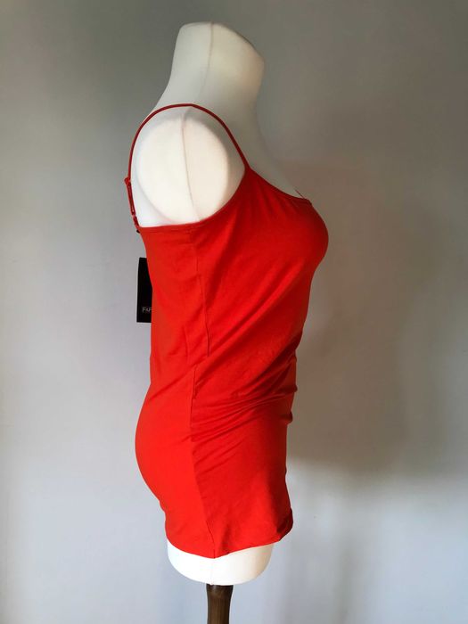 Intensywnie pomarańczowa bluzka regulowane ramiączka r.46 plus size