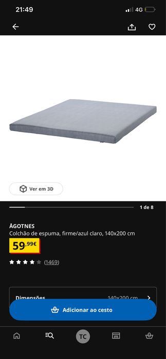 Colchões ikea Agotnes 140x200