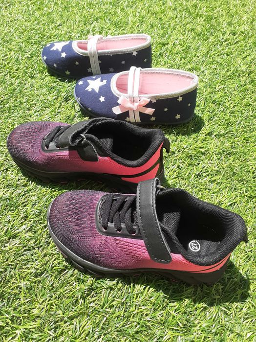 Ténis N 27 usados 1 vez + Pantufas sola de borracha N 27, Menina