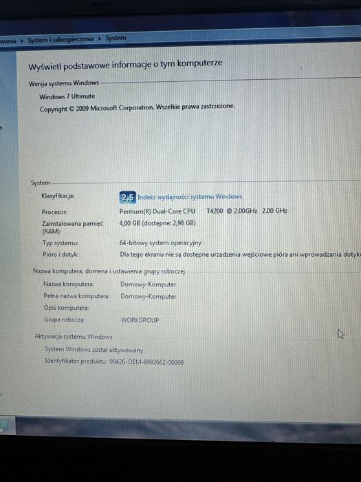 Stary laptop ntt m765s
