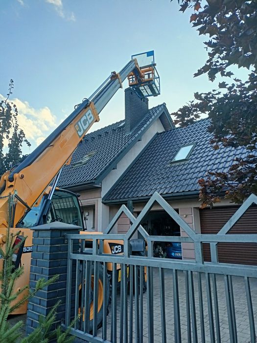 Usługi ładowarką teleskopową, wózkiem widłowym, podnośnikiem koszowym, manitou