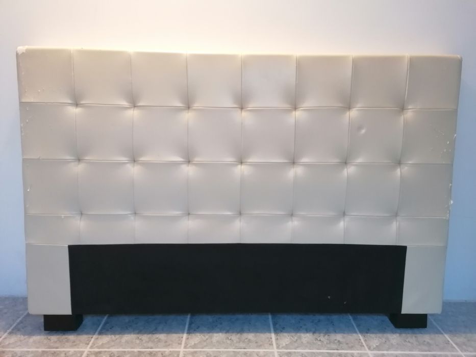 Cabeceira cama pele bege 1,40 m